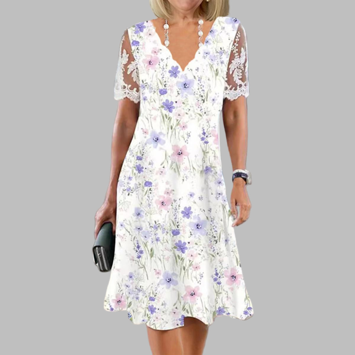 Lunvra | Youthful Floral Print Mini Dress
