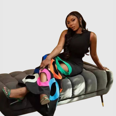 Marissa | Elegant Cut-Out Circle Detail Maxi Dress