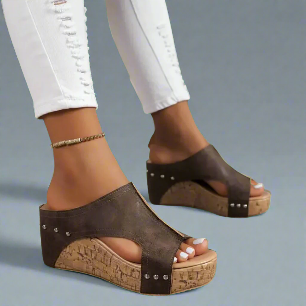 Monica | Comfort Cork Wedge Sandals