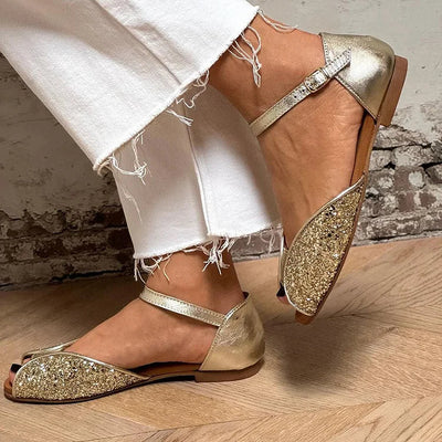 Flavia | Glitter Flat Sandals