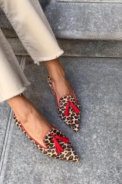 Savina | Pointed Loafers with Fringe Detail