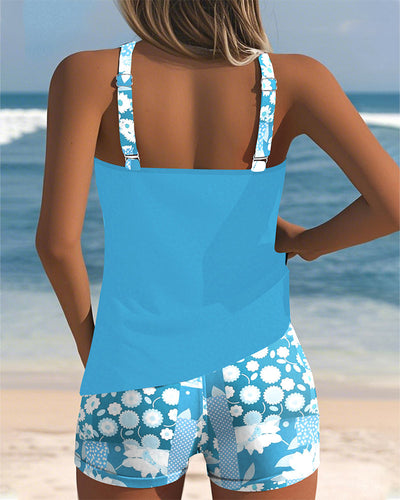 Riley | Floral Patchwork Tankini Set
