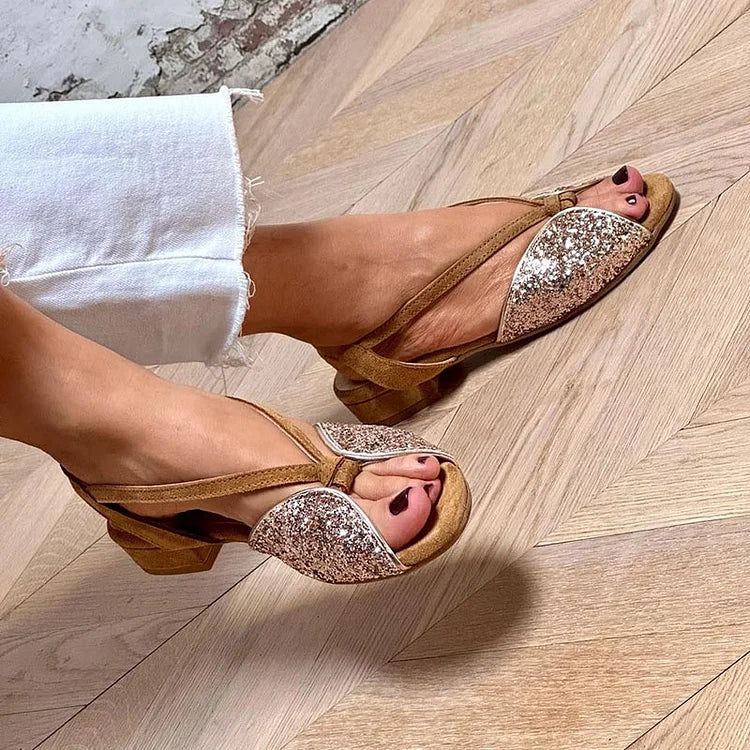 Lucrezia | Glitter Flat Sandals