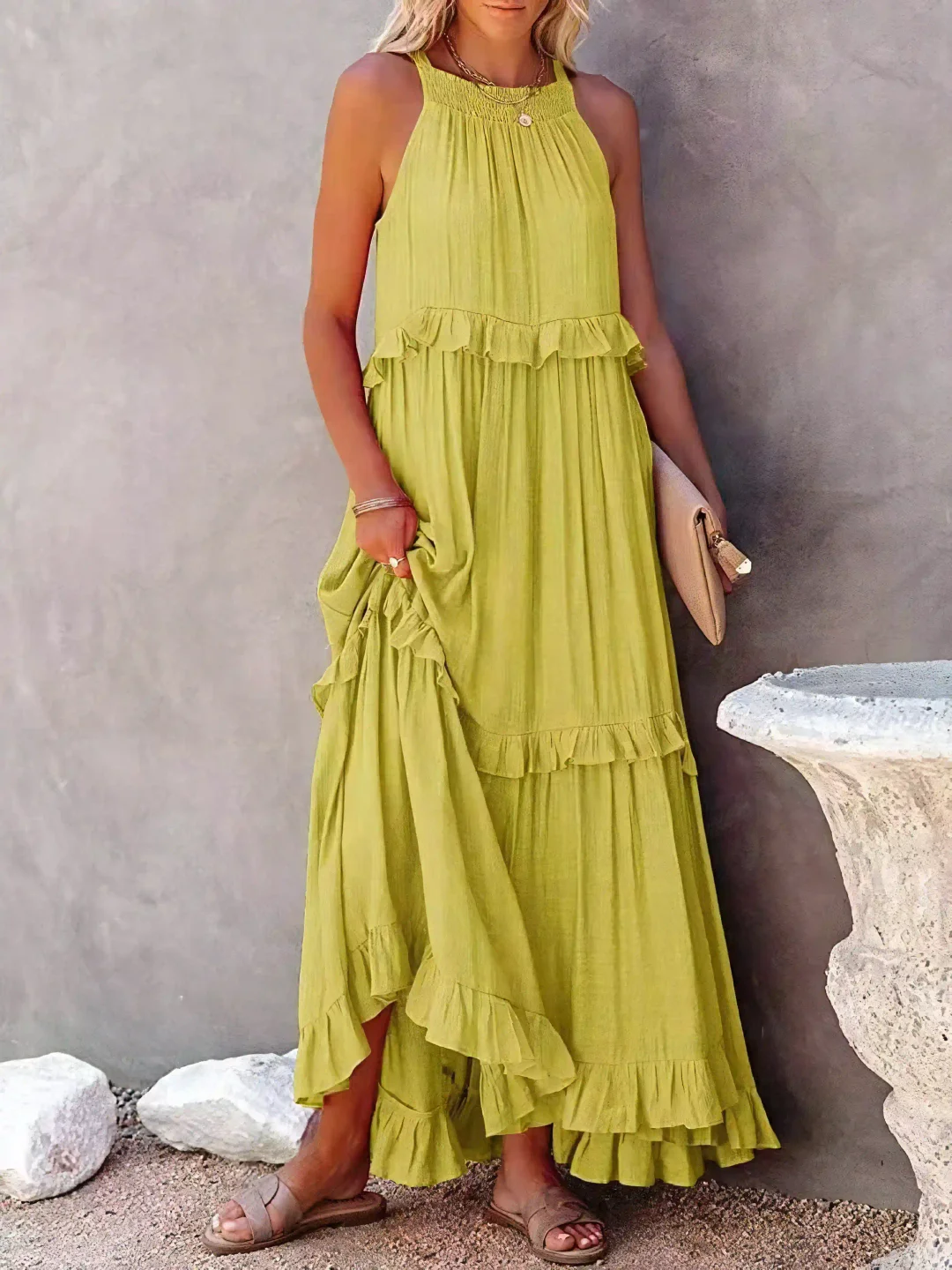 Madelyn | Boho Ruffle Maxi Dress