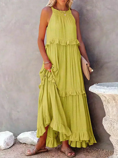 Isla | Boho Ruffle Maxi Dress
