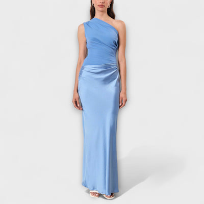 Elsa | Elegant One-Shoulder Pleated Maxi Dress