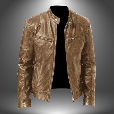 Lennox | Classic Black Leather Moto Jacket