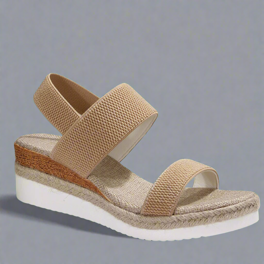 Talia | Navy Stretch Comfort Wedge Sandals