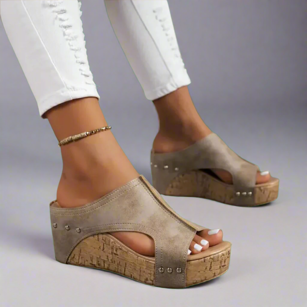 Monica | Comfort Cork Wedge Sandals