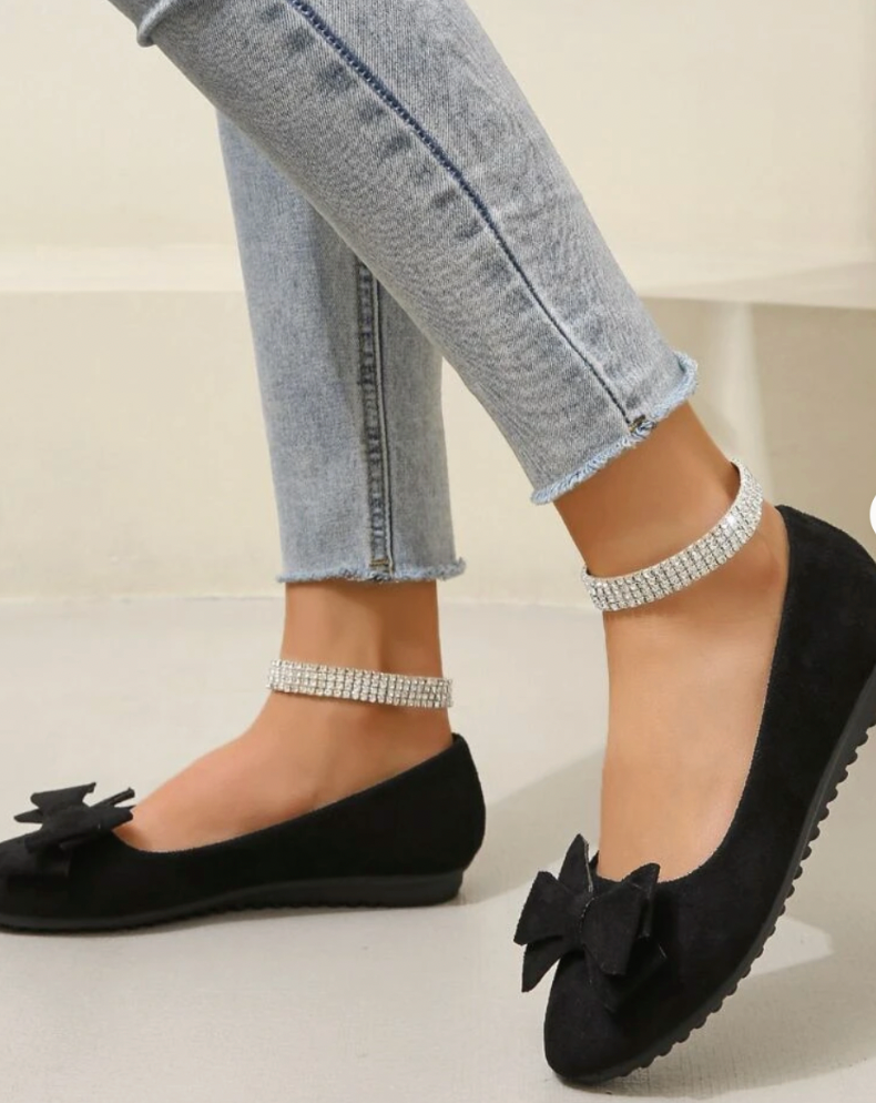 Lena | Soft Bow-Topped Comfort Flats