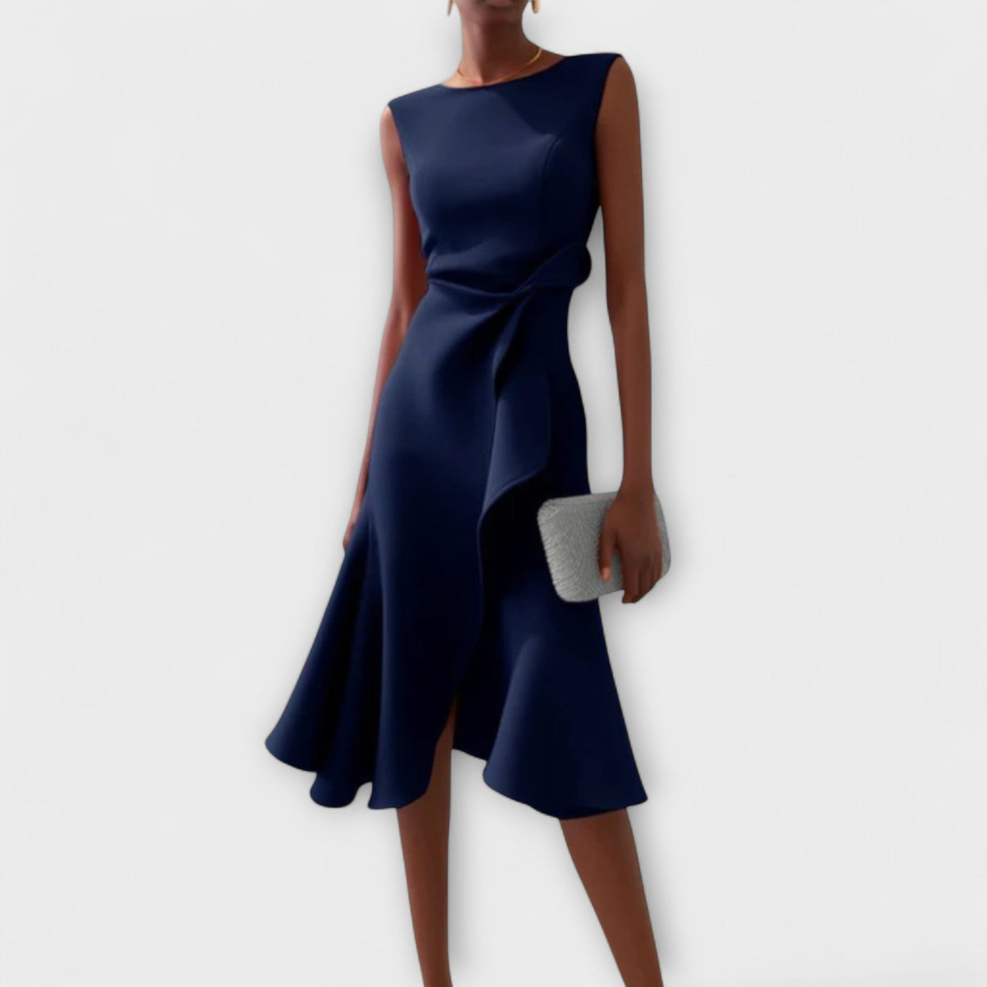 Juliette | Draped Asymmetrical Midi Dress