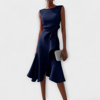 Juliette | Draped Asymmetrical Midi Dress