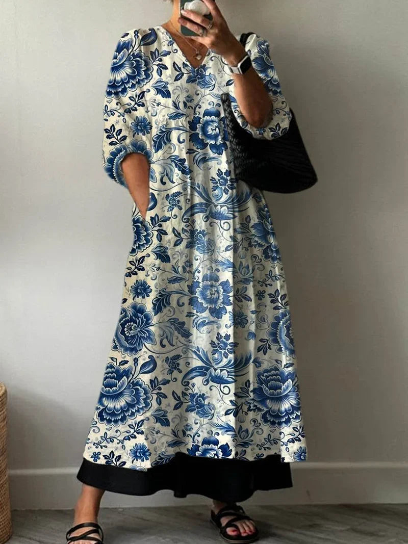 Eva | Blushing Petals Maxi Dress