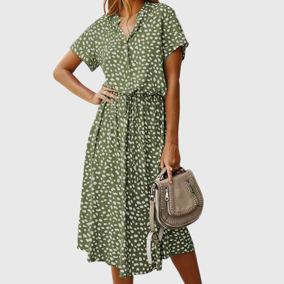 Eliza | Soft Spice Printed Midi Dress
