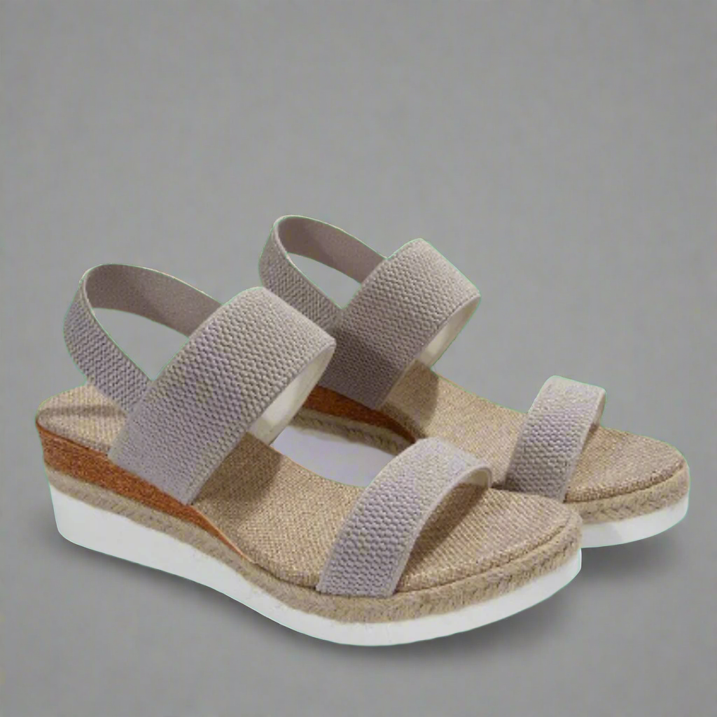 Talia | Navy Stretch Comfort Wedge Sandals