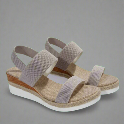 Talia | Navy Stretch Comfort Wedge Sandals