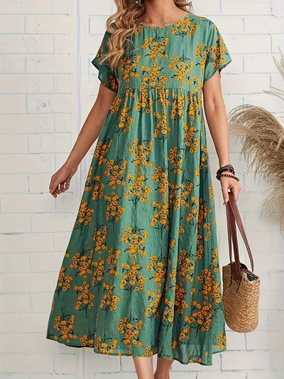 Samantha | Floral Pleated A-Line Dress