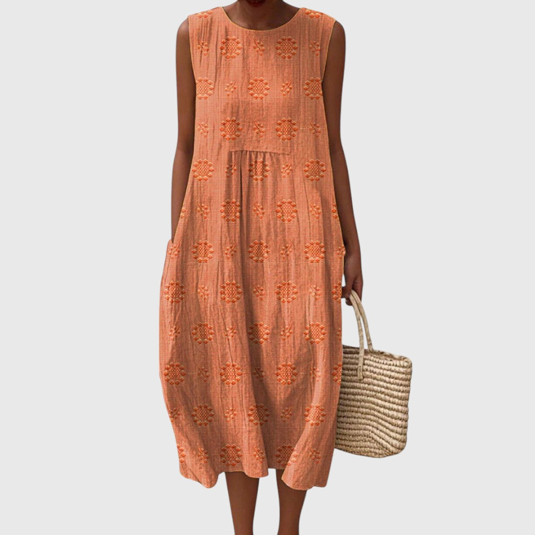 Callie | Olive Grove Sleeveless Midi Dress