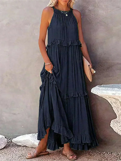 Isla | Boho Ruffle Maxi Dress