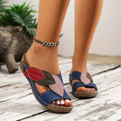 Aria | Multi-Leaf Comfort Slide Sandals