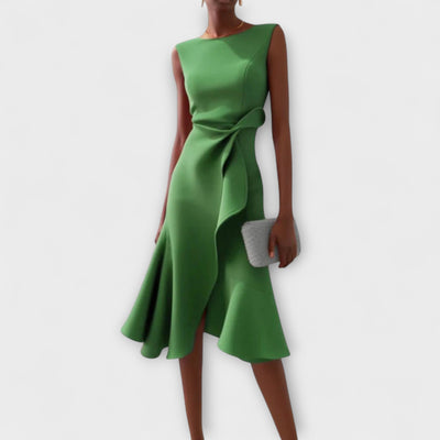 Juliette | Draped Asymmetrical Midi Dress
