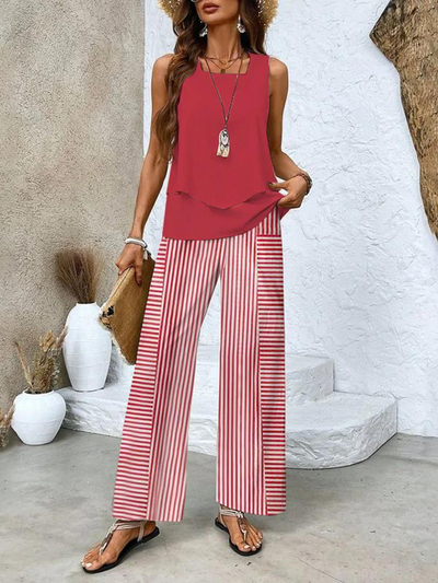 Isabelle | 2-Piece Flowy Tank & Statement Trouser Set