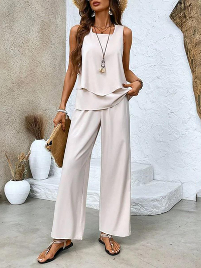 Isabelle | 2-Piece Flowy Tank & Statement Trouser Set