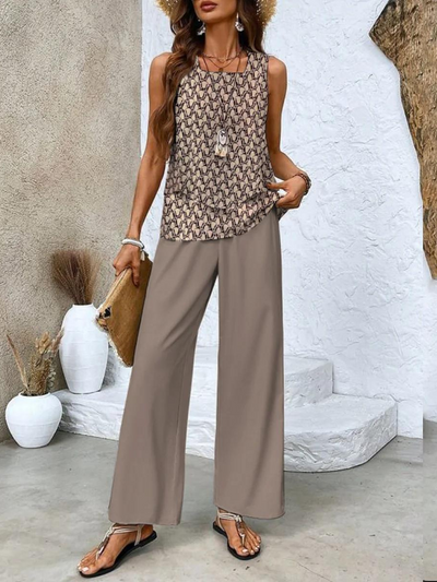 Isabelle | 2-Piece Flowy Tank & Statement Trouser Set