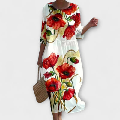 Lily | Mint Blossom Romantic Midi Dress