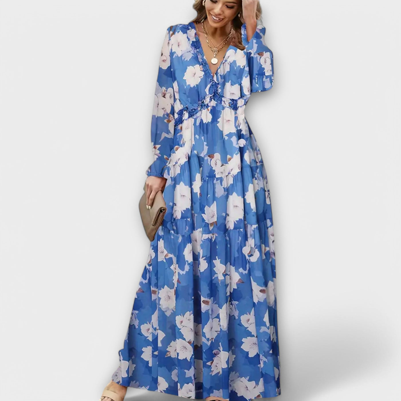 Helen | Elegant Draped Midi Dress
