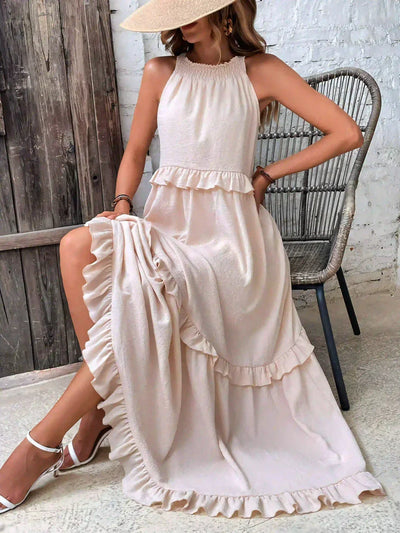Isla | Boho Ruffle Maxi Dress