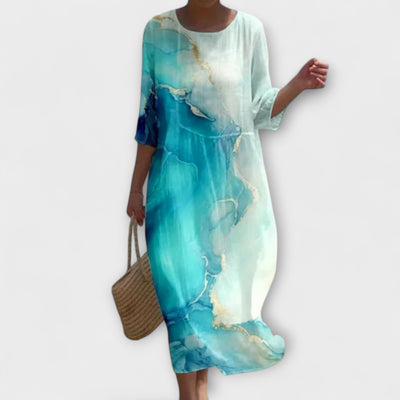 Lily | Mint Blossom Romantic Midi Dress