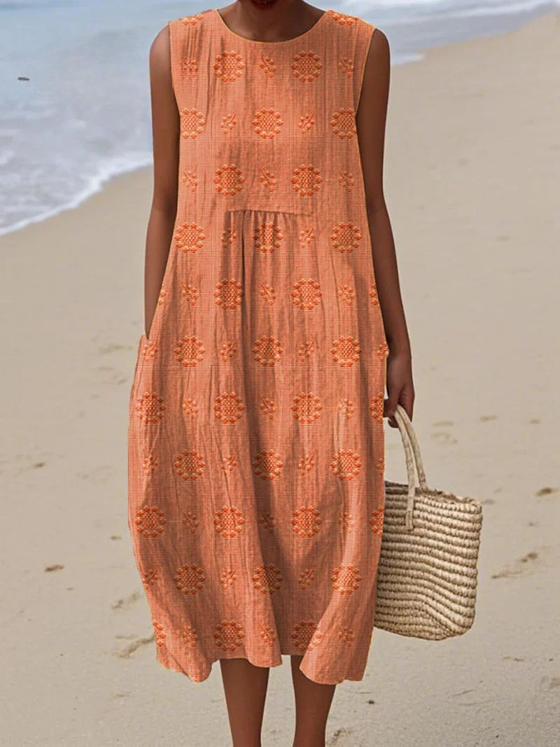 Pippa | Breezy Textured Sleeveless Midi Dress
