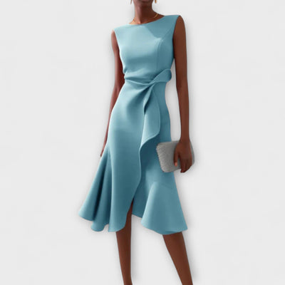 Juliette | Draped Asymmetrical Midi Dress