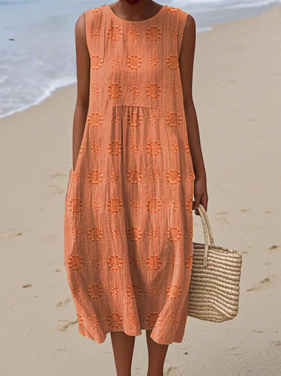Pippa | Breezy Textured Sleeveless Midi Dress
