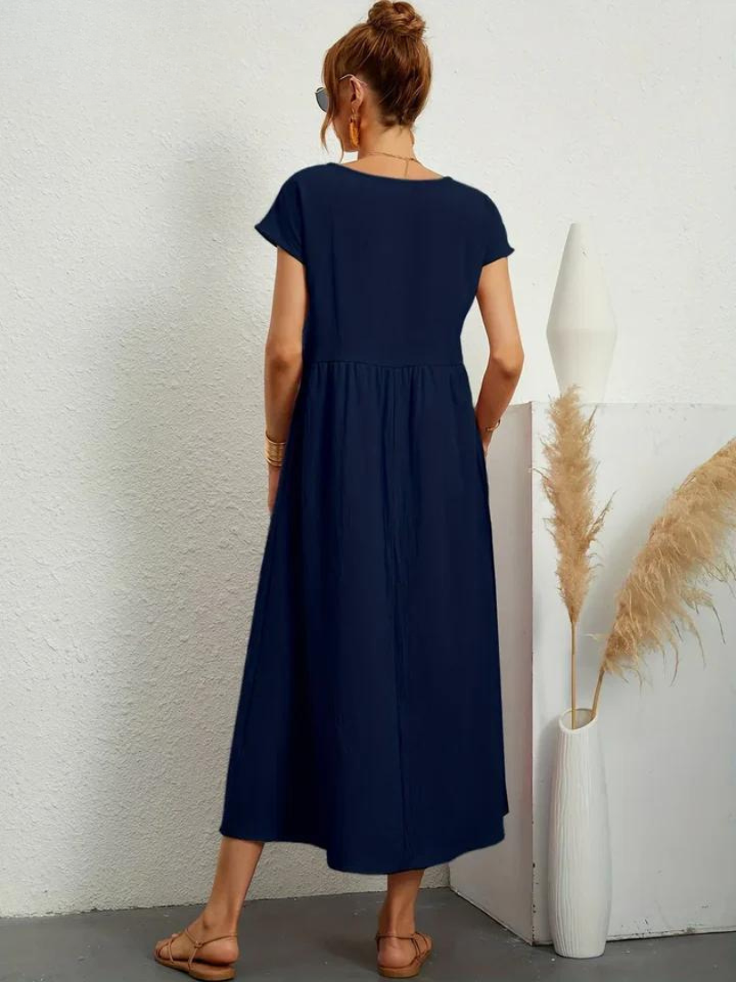 Tessa | Casual Navy Dot Summer Dress