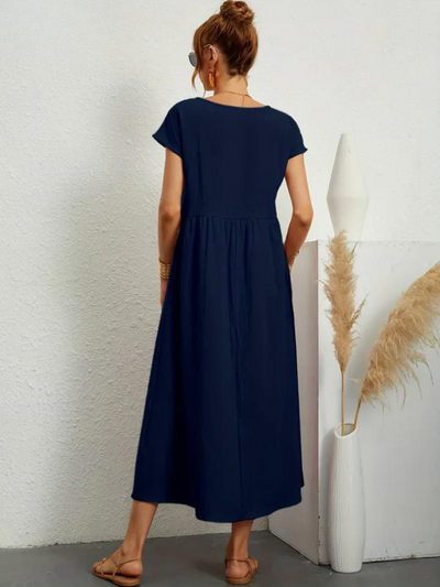 Tessa | Casual Navy Dot Summer Dress
