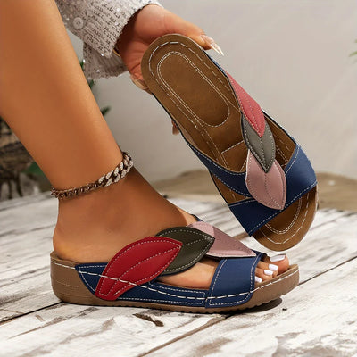 Aria | Multi-Leaf Comfort Slide Sandals