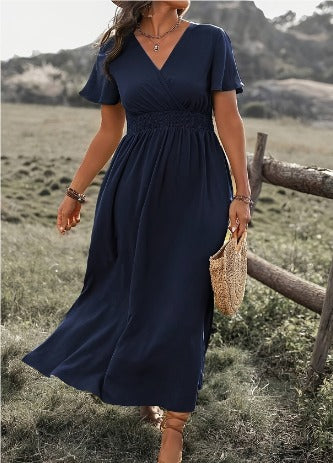 Harper | Relaxed Fit Olive Green Midi Dress