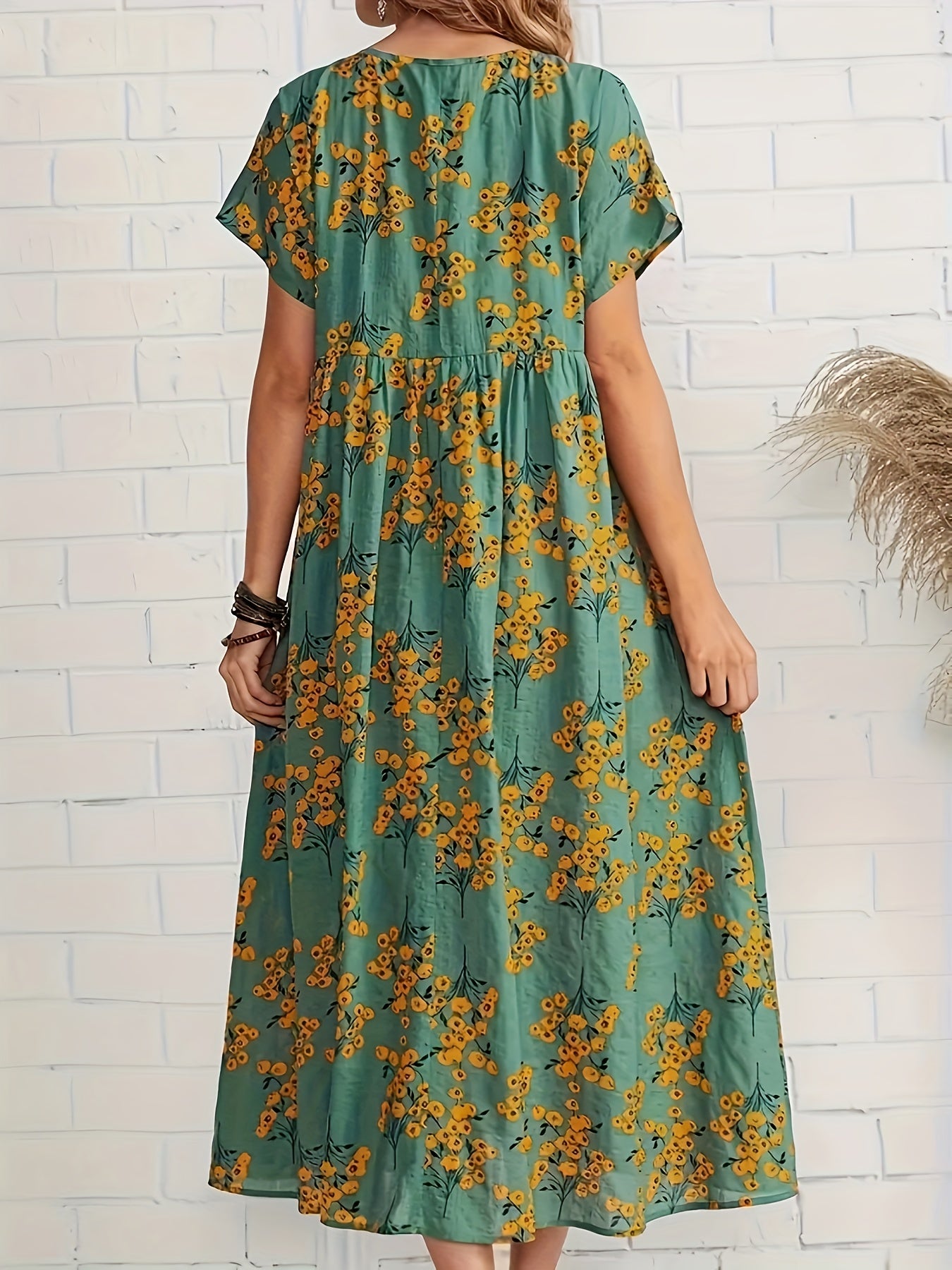 Samantha | Floral Pleated A-Line Dress