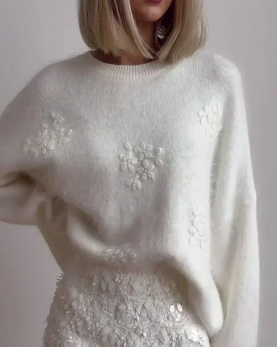 Anna | Embroidered Floral Knit Sweater