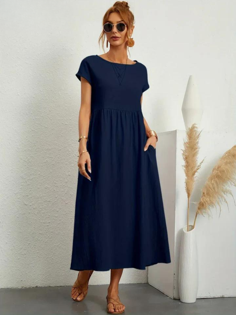 Tessa | Casual Navy Dot Summer Dress
