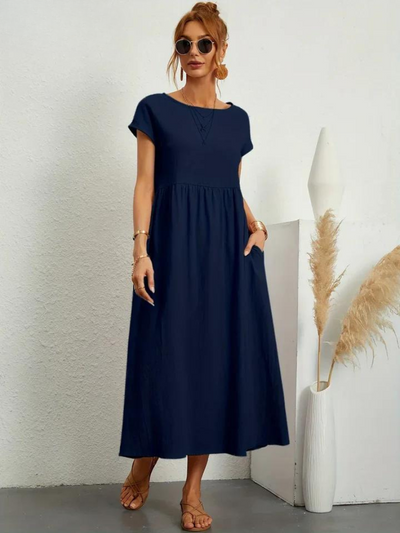 Tessa | Casual Navy Dot Summer Dress