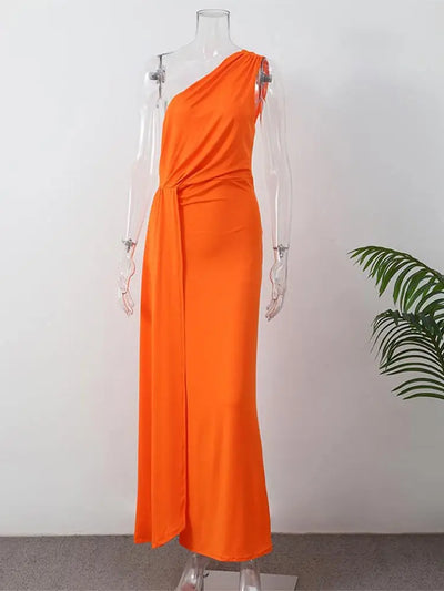 Juliette | One-Shoulder Draped Evening Gown