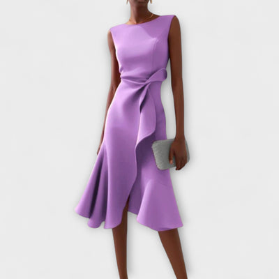 Juliette | Draped Asymmetrical Midi Dress