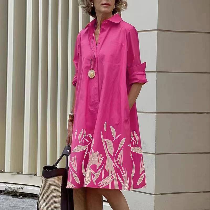 Chloe | Classic Scarlet Button Shirt Dress