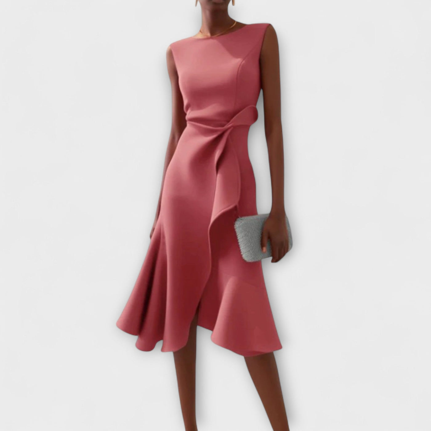 Juliette | Draped Asymmetrical Midi Dress