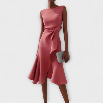Juliette | Draped Asymmetrical Midi Dress