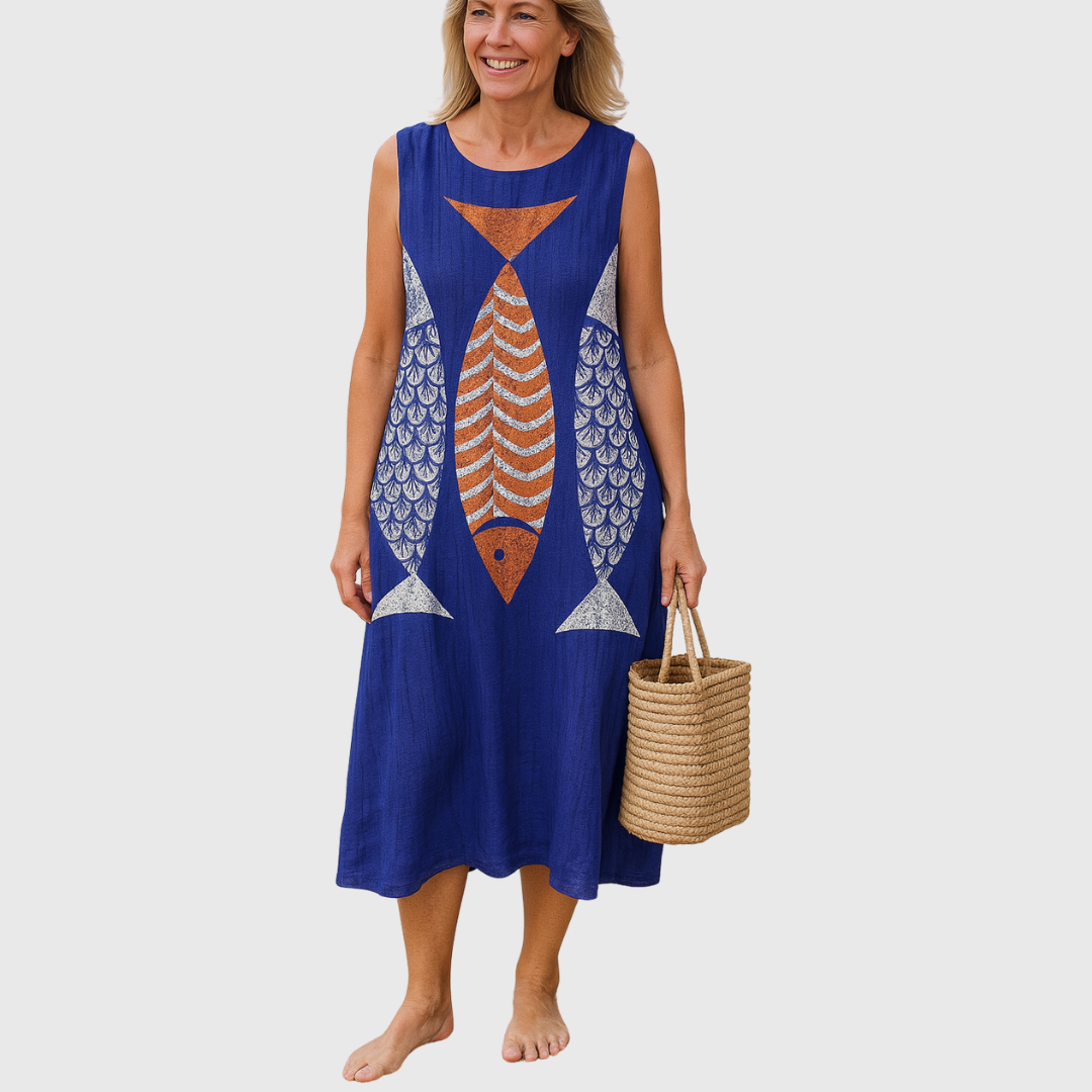 Stella | Playful Fish Print Dress