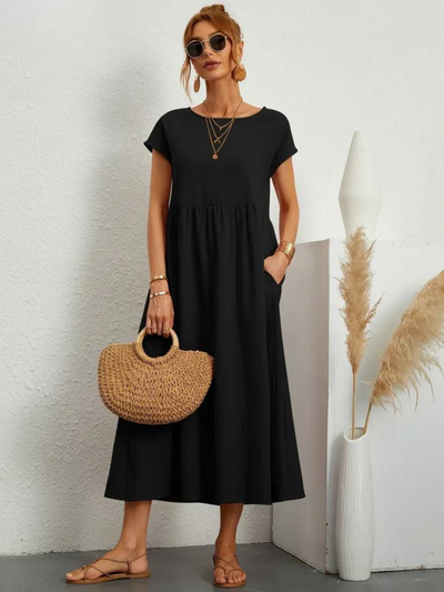 Tessa | Casual Navy Dot Summer Dress